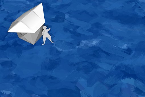 Person, Origami, Papir, Foldet, Vinker