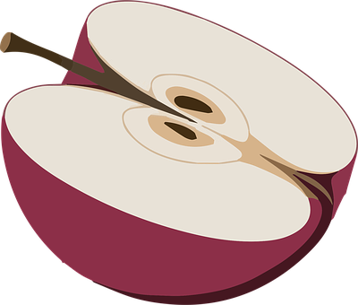 Free Red Apple Half Healthy Apple Snack vector and picture