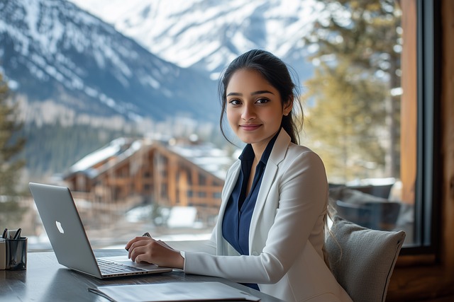 Free ai generated woman work from home illustration