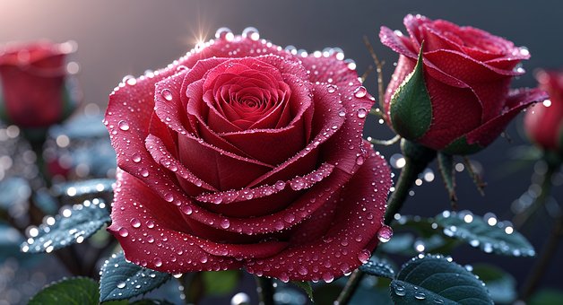 Ai Generiert, Rosen, Rote Rose