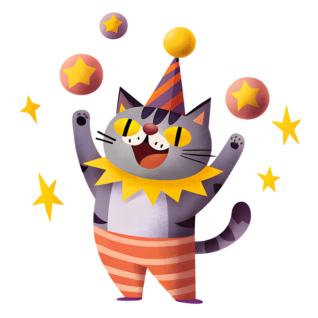 Free ai generated circus cat cat in a suit illustration