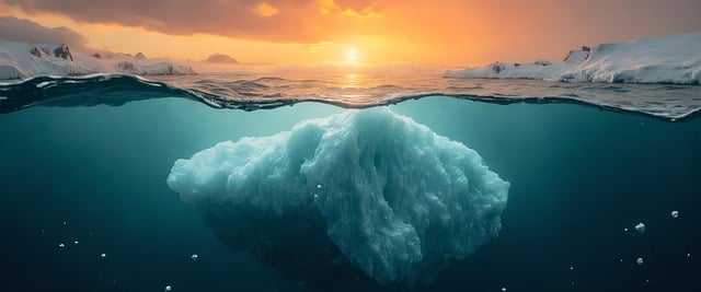 Free ai generated iceberg underwater illustration
