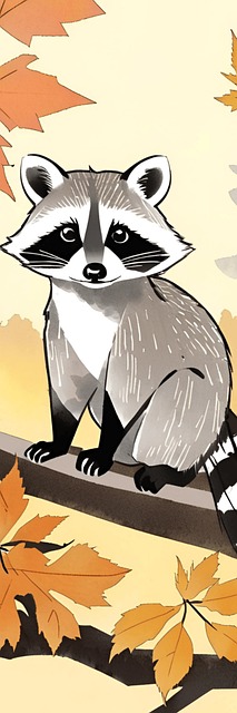 Free Bookmark Raccoon illustration and picture