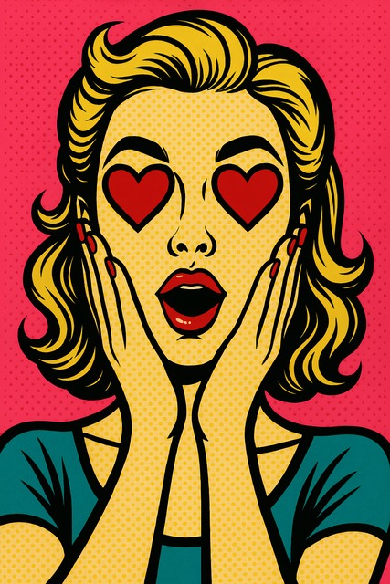Free ai generated popart love illustration