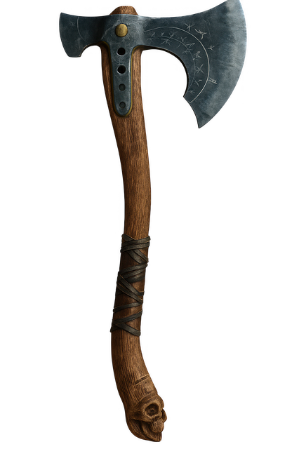 Free ai generated viking axe fantasy weapon illustration