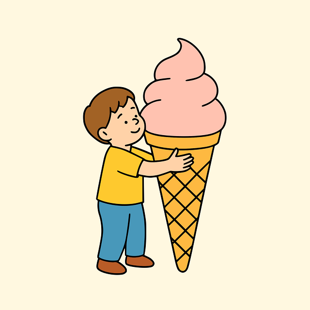 Free ice cream child boy vector