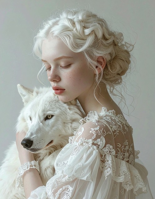 Free ai generated woman wolf illustration