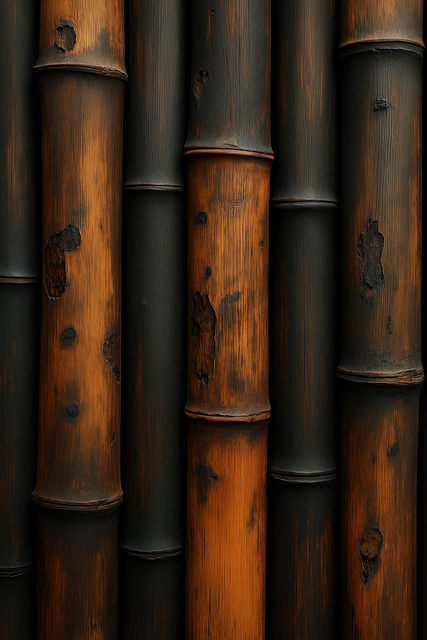 Free ai generated burnt bamboo rustic wood texture illustration