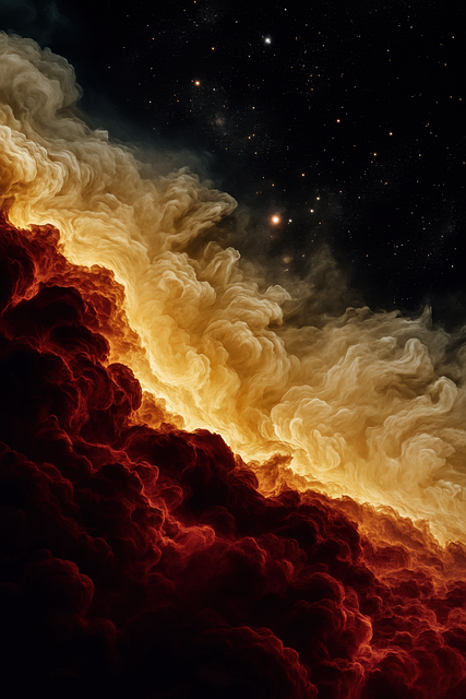 Free ai generated space clouds cosmic fire illustration