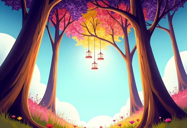 Free ai generated forest magical illustration