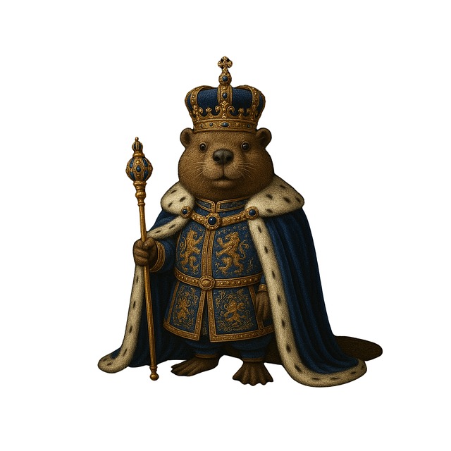 Free beaver king royal beaver fantasy animal vector