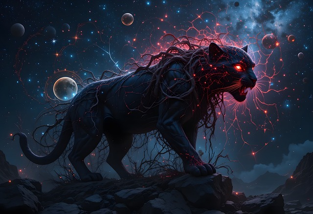 Free panther black interdimensional illustration