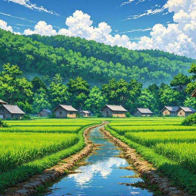 Free Ai Generated Village illustration and picture