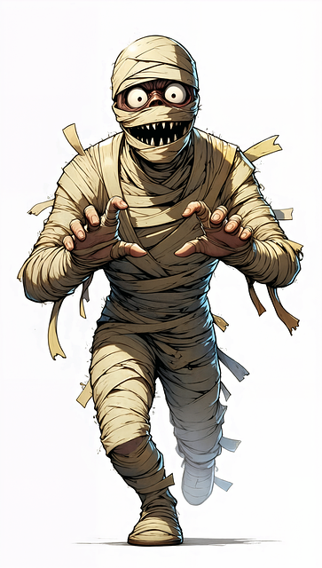 Free character mummy sarcophagus illustration