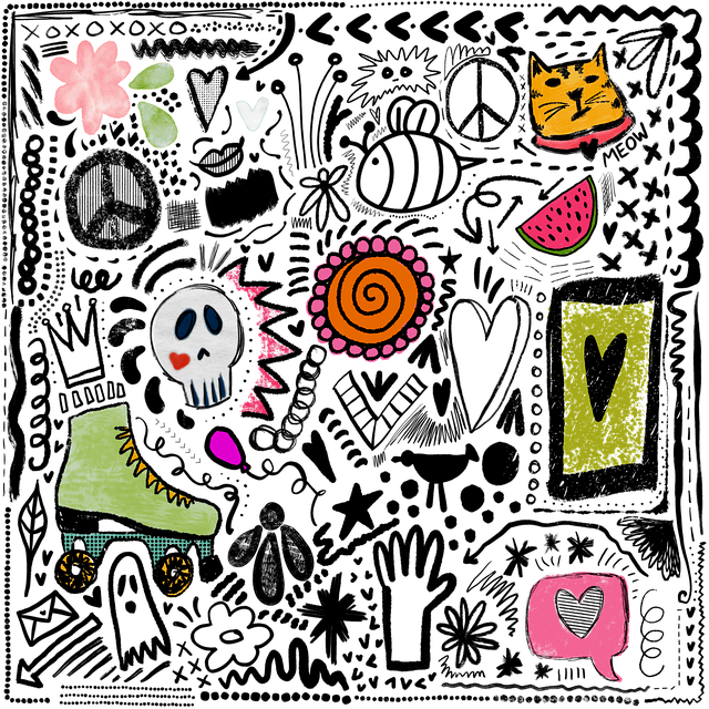 Free hand drawn doodles sketch illustration