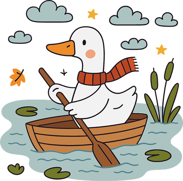 Free ai generated goose boat illustration