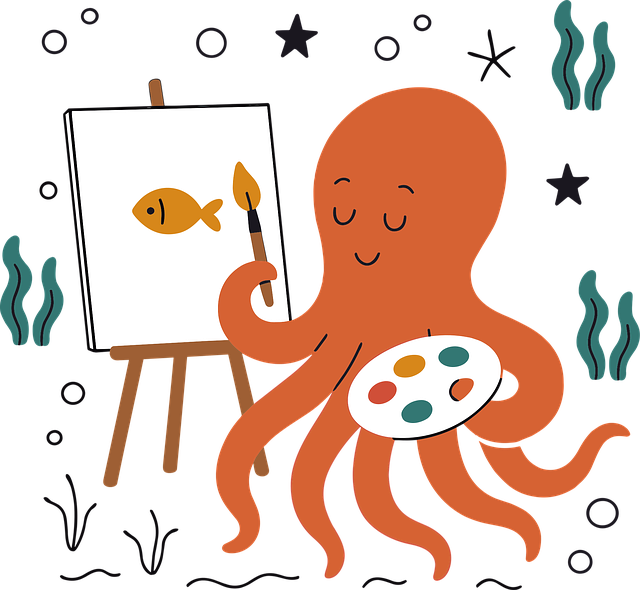Free ai generated octopus artist vector