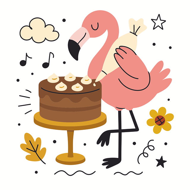 Free ai generated flamingo cake illustration