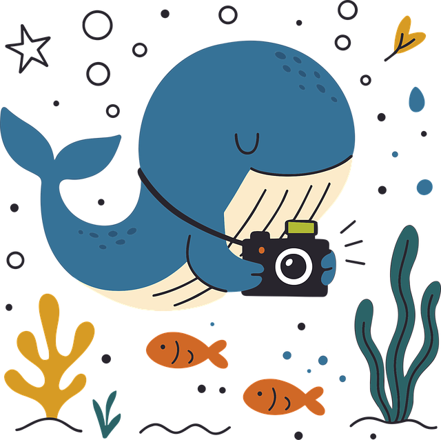 Free ai generated whale camera vector
