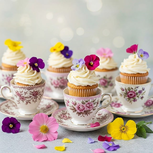 Free ai generated cupcakes teacup illustration