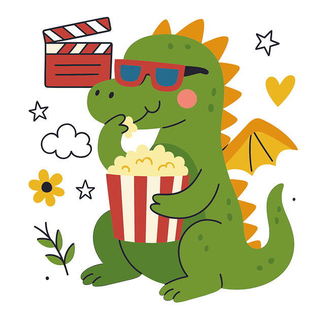 Free ai generated dragon popcorn vector