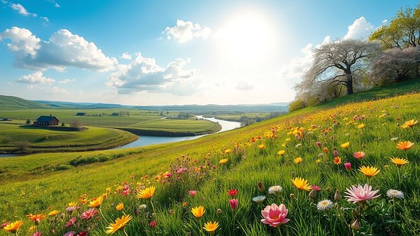 Free Spring Meadow illustration and picture