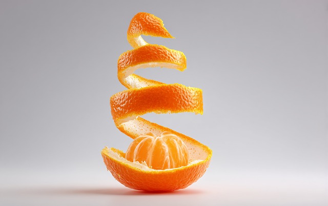 Free orange peel fruit illustration