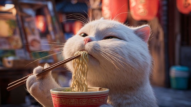 Free cat noodles nature illustration