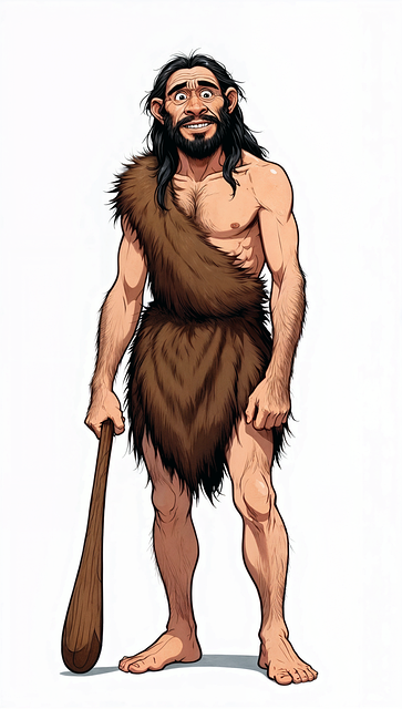 Free character man cro-magnon illustration