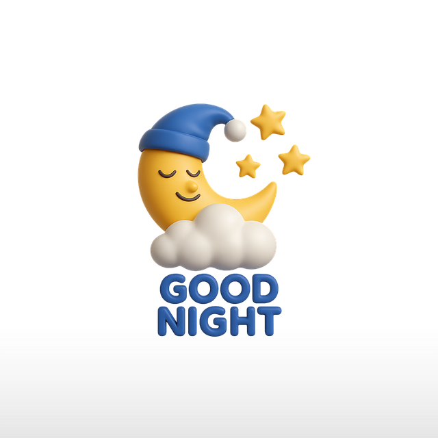 Free good night night scene moonlight illustration