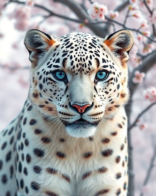 Free ai generated leopard spring illustration