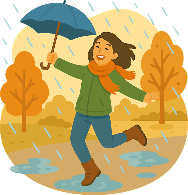 Free joy rain autumn vector