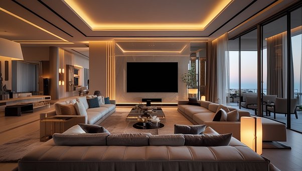 Free Modern Living Room Luxury Interior illustration and picture