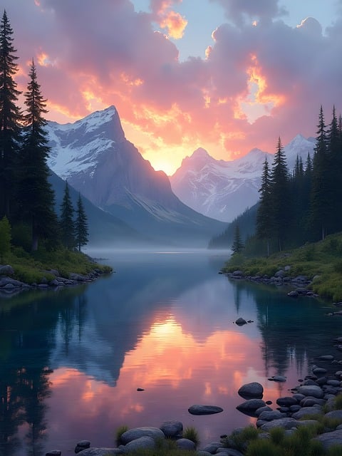 Free ai generated evening light sunset illustration