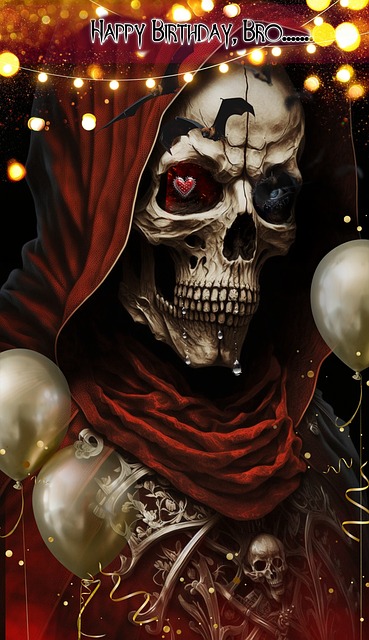 Gothik, Geburtstag, Schädel, Knochen