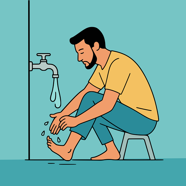 Free prayer preparation wudu nature vector
