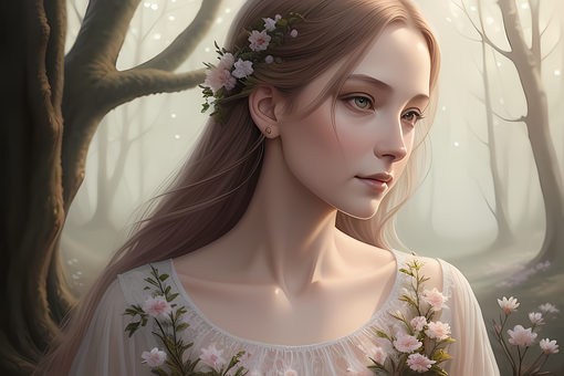 Весна, Природа, Девочка, Божество, Лес
