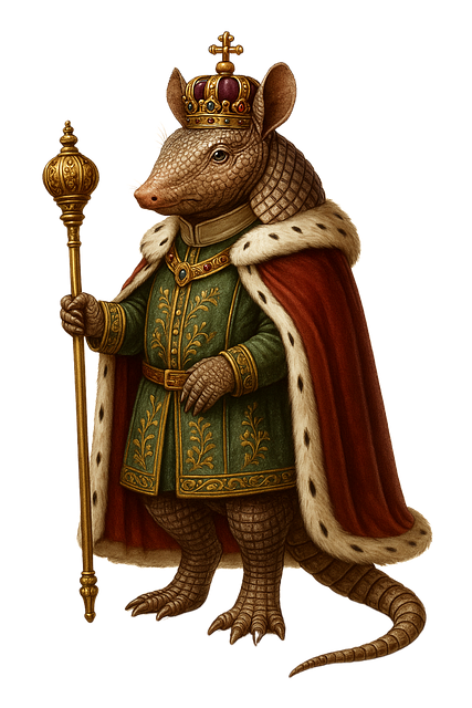 Free ai generated armadillo king royal armadillo vector