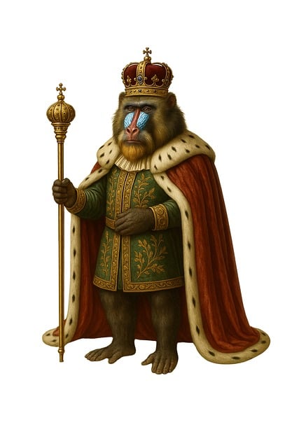 Free ai generated mandrill king royal mandrill illustration