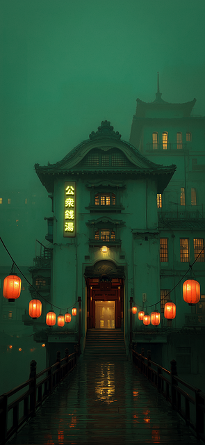 Free ai generated bathhouse wallpaper illustration