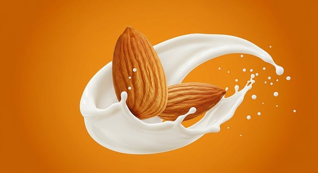 Free ai generated almonds milk illustration