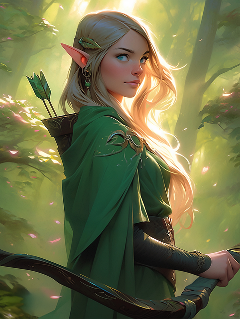 Free elf fantasy woman illustration