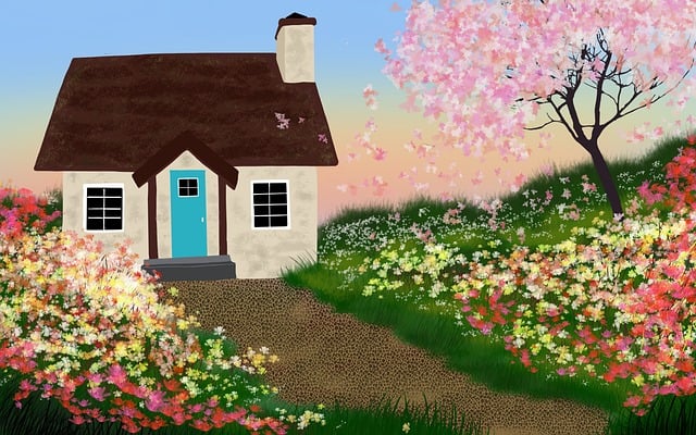 Free House Flowers illustration and picture