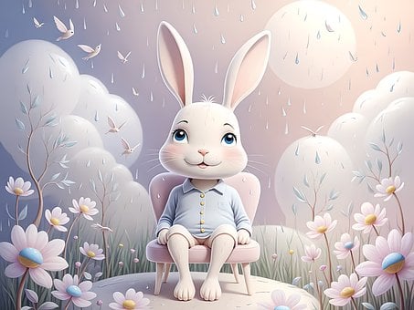 Free Cute Bunny Cartoon Rabbit illustration and picture