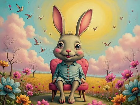 Free Cute Bunny Cartoon Rabbit illustration and picture