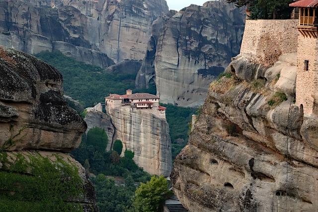 Kloster, Meteora, Hellas, Stein, Fjell