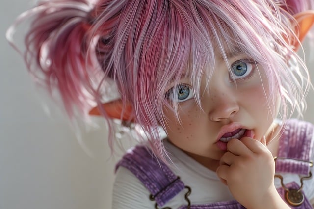 Free ai generated little girl fantasy illustration