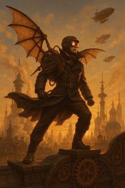 Free ai generated steampunk aviator illustration