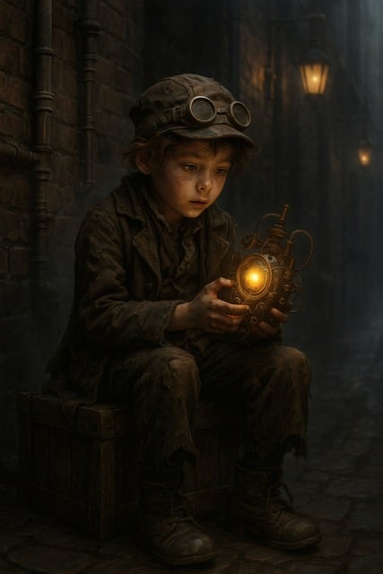 Free ai generated child steampunk illustration