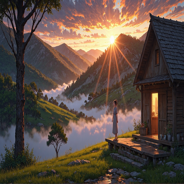 Free Ghibli Style Anime Landscape illustration and picture